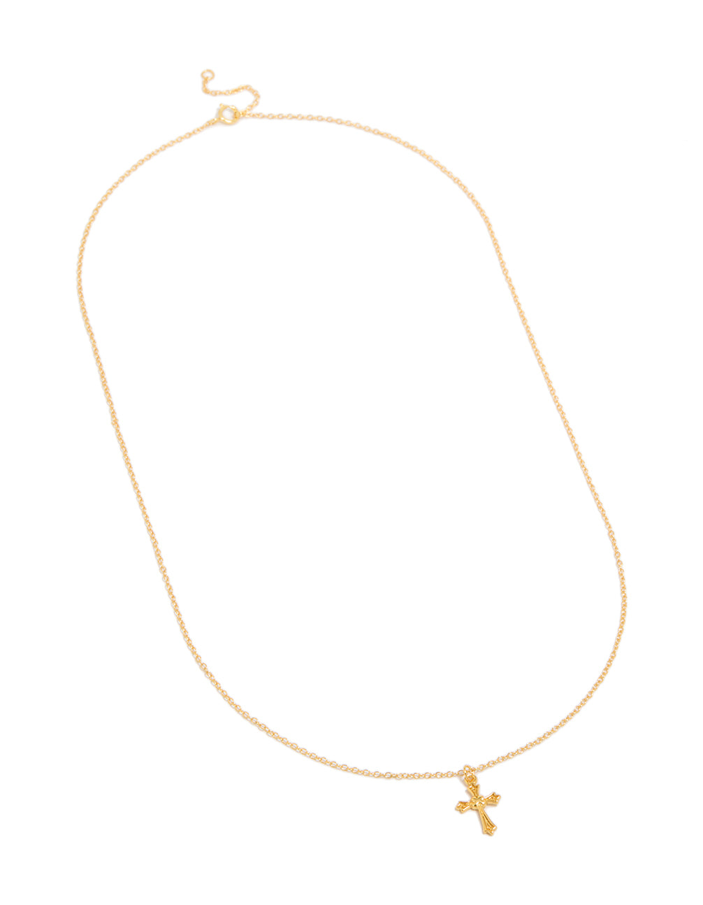 Gold Plated Sterling Silver Cross Necklace