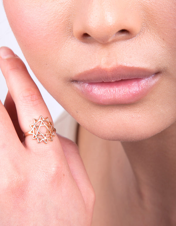 Gold Heart Chakra Ring