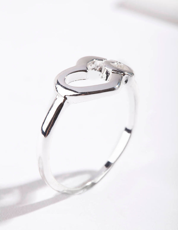 Silver Double Heart Ring