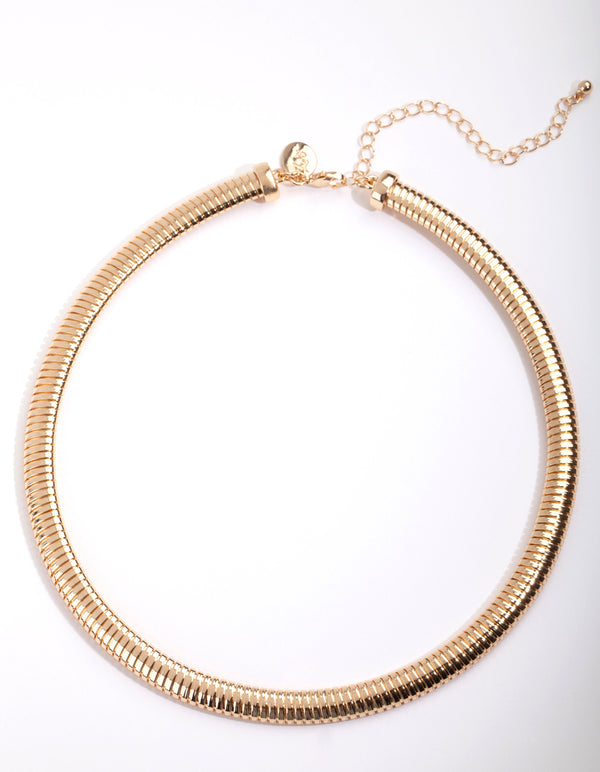 Gold Single Row Twist Choker