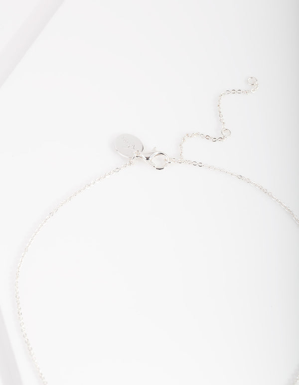 Silver Heart Cubic Zirconia Pendant Necklace