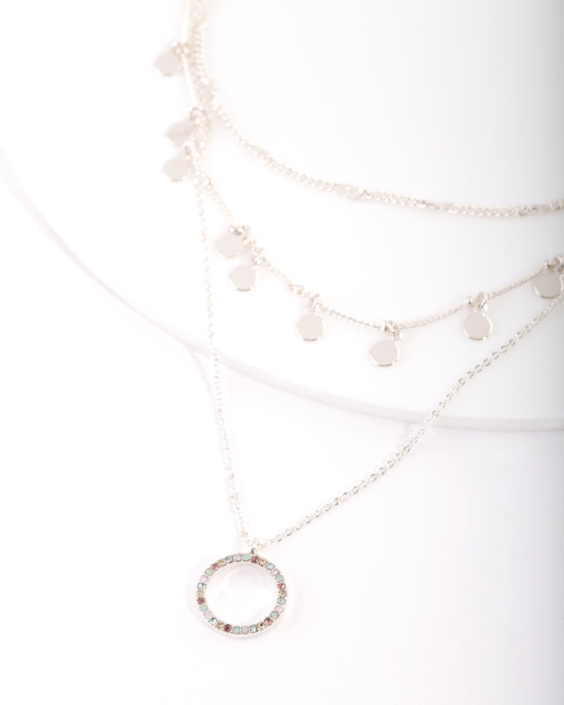 Silver Disc Circle Charm Choker Lovisa - Main Image