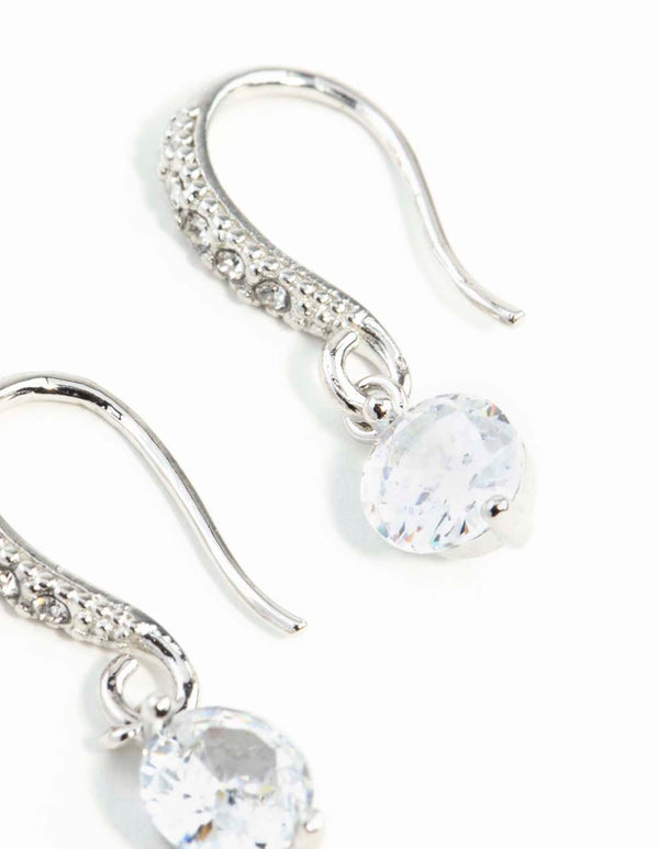 Silver Cubic Zirconia Drop Earrings