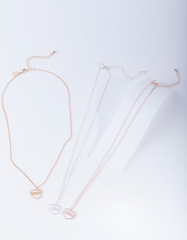 Mixed Metal Best Friends Necklace Pack