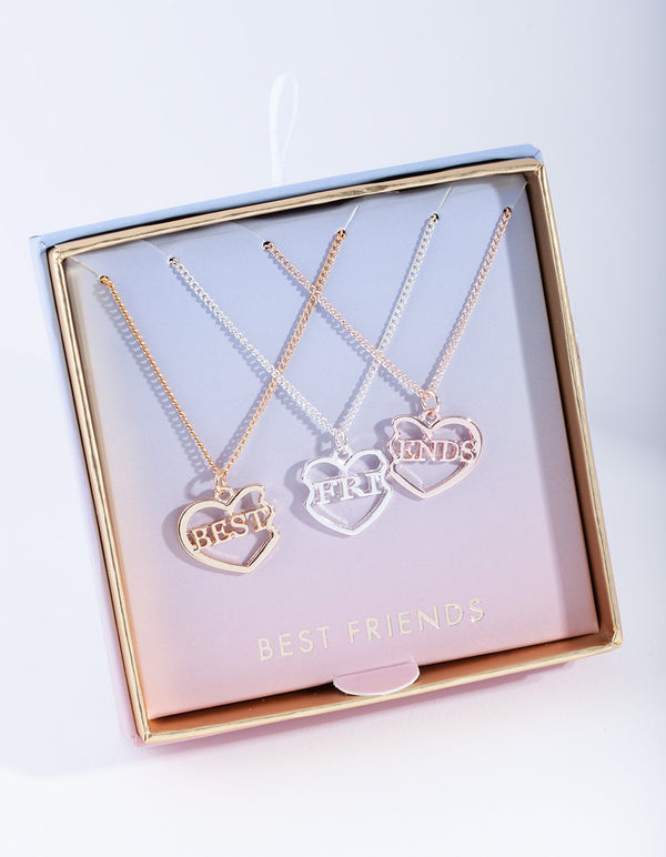 Mixed Metal Best Friends Necklace Pack