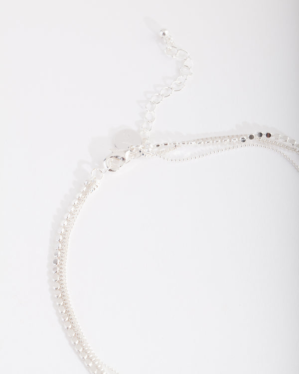 Silver Layered Cubic Zirconia Necklace