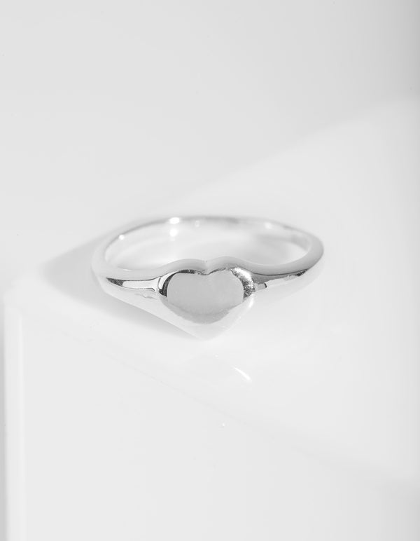 Sterling Silver Heart Signet Ring