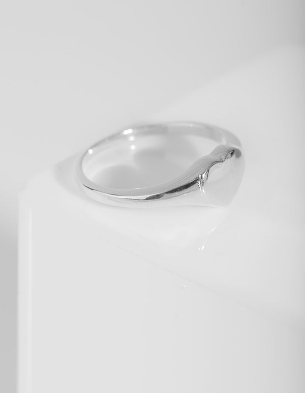 Sterling Silver Heart Signet Ring