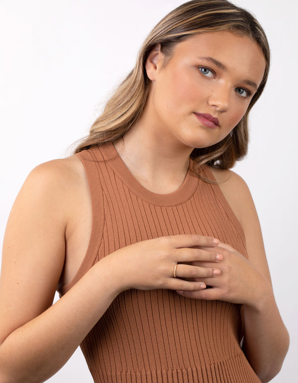 Gold Plated Sterling Silver Pave Diamante Ring