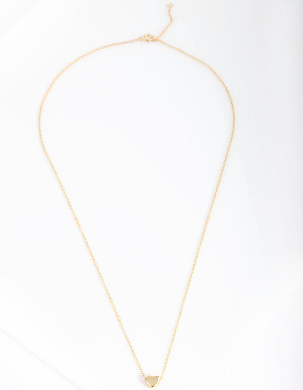 Gold Plated Sterling Silver Micro Heart Necklace