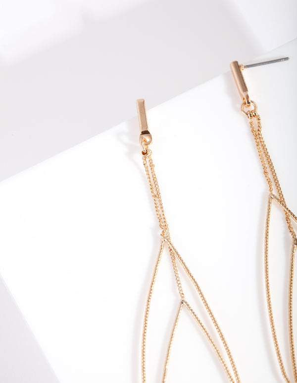 Gold Multi Layer Teardrop Earrings