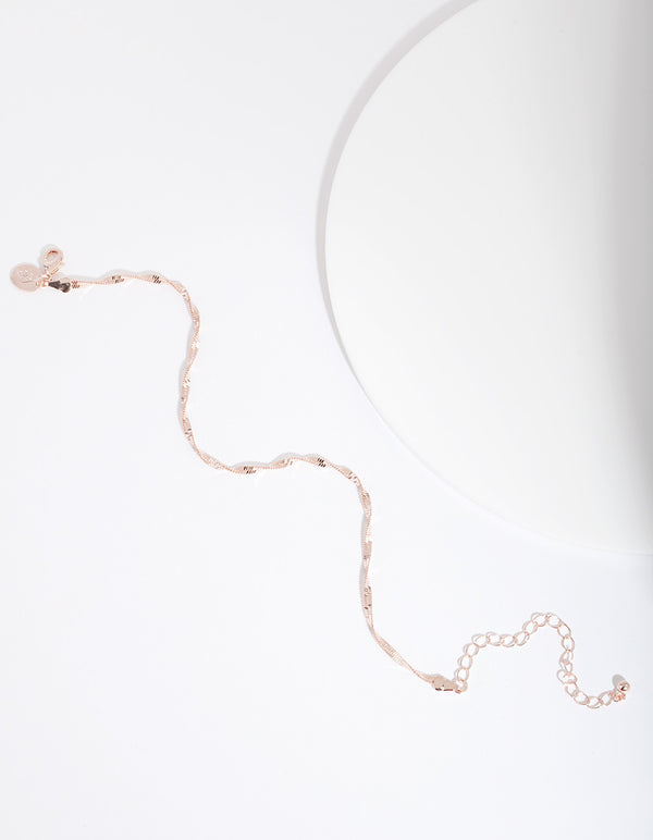 Rose Gold Twist Chain Anklet