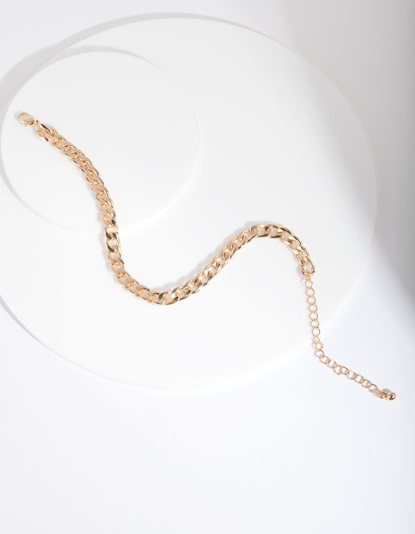 Gold 7mm Cuban Chain Anklet