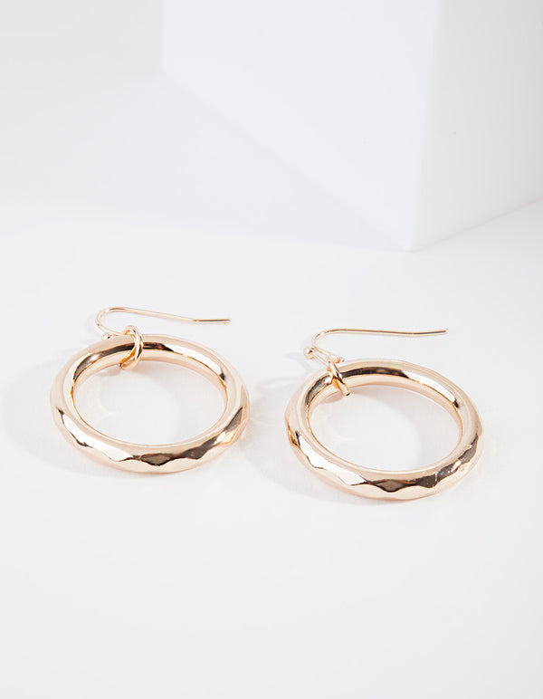 Gold Simple Tube Hoop Earrings