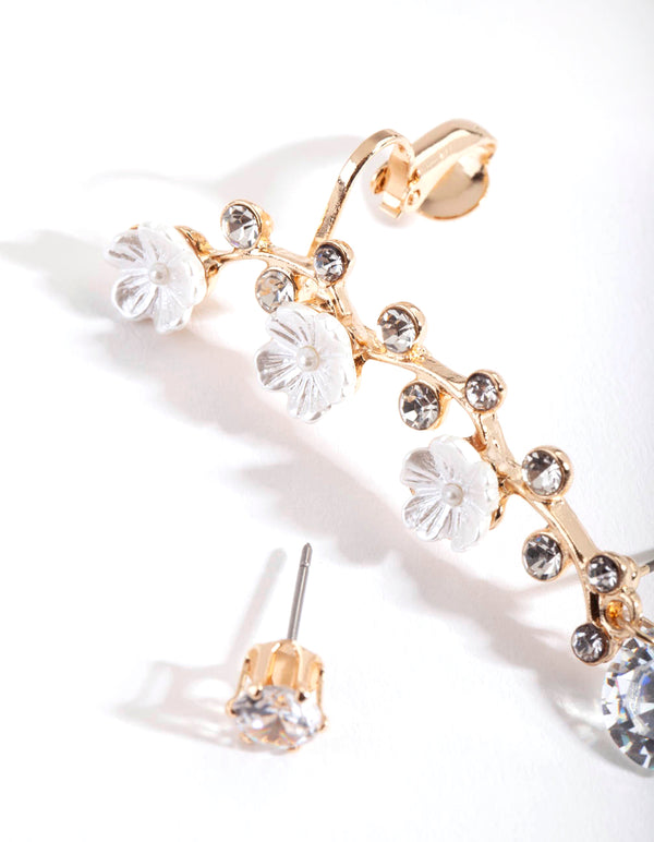 Gold Floral Ear Cuff