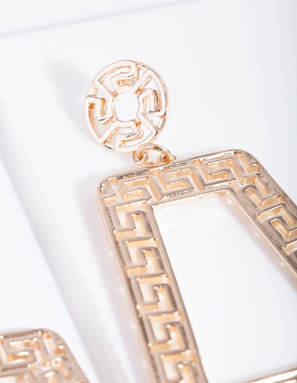 Gold Trapeze Geometric Earrings