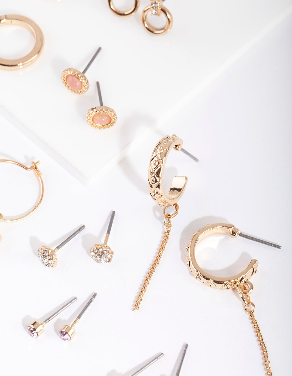 Gold Diamante Hoop Earring 12-Pack