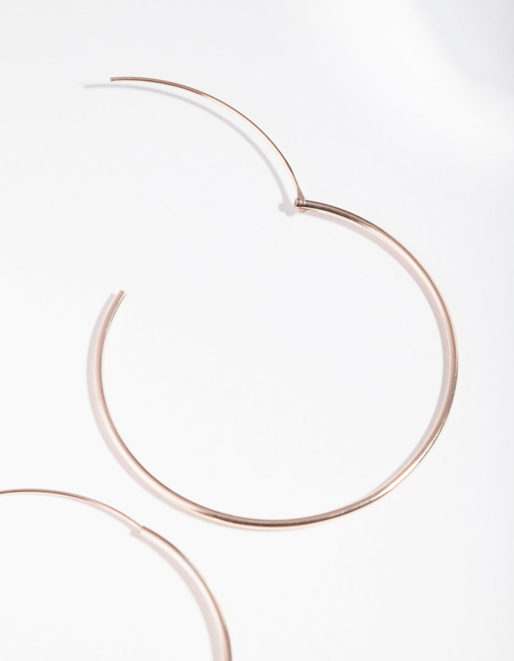 Rose Gold Plated Sterling Silver 40mm Plain Hoop Earrings