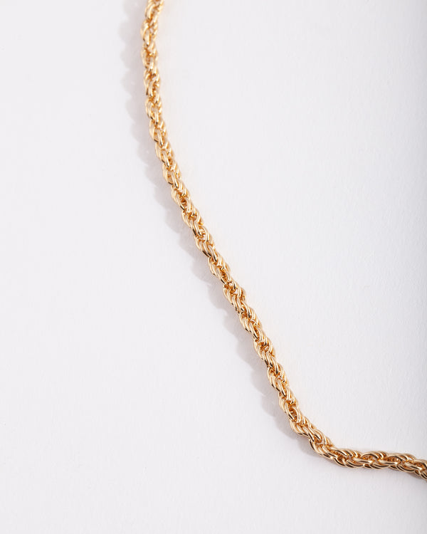 Gold Plated 60cm Rope Chain Necklace