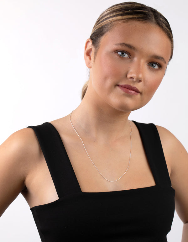 Sterling Silver Fine Snake Chain 60cm Necklace