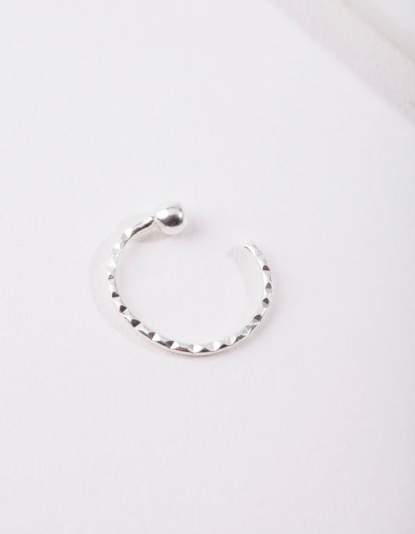 Sterling Silver Diamond-Cut Nose Ring