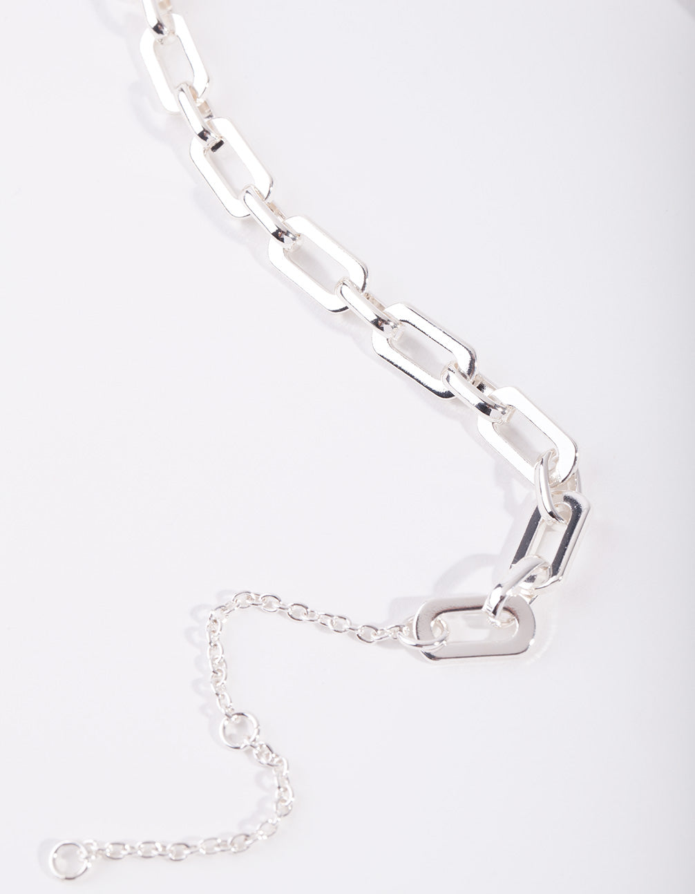 Silver Rectangle Chain Bracelet
