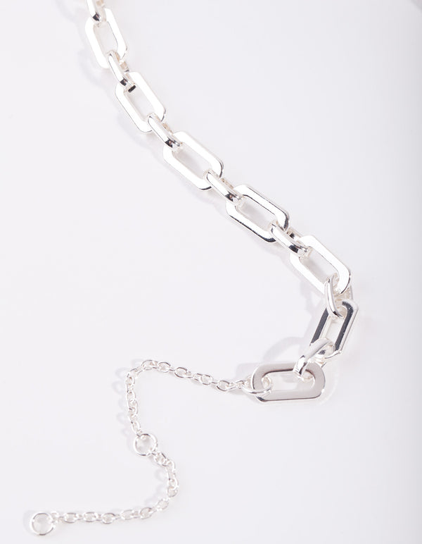 Silver Rectangle Chain Bracelet