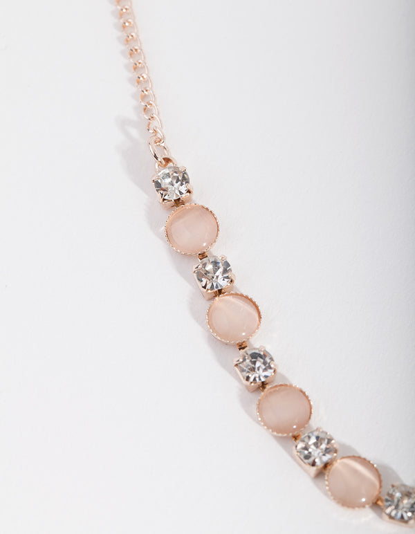 Rose Gold Catseye Gem Necklace