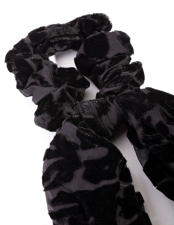 Black Velvet Scarf Scrunchie