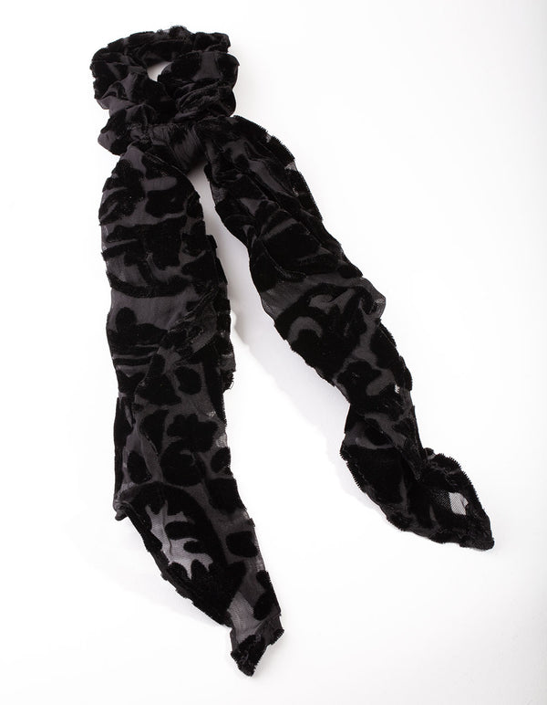 Black Velvet Scarf Scrunchie