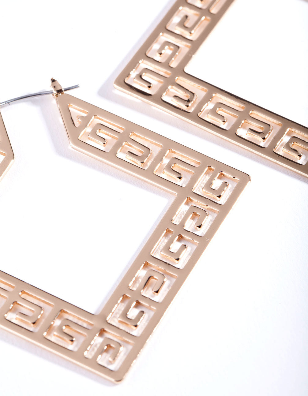 Gold Square Geometric Hoop Earrings