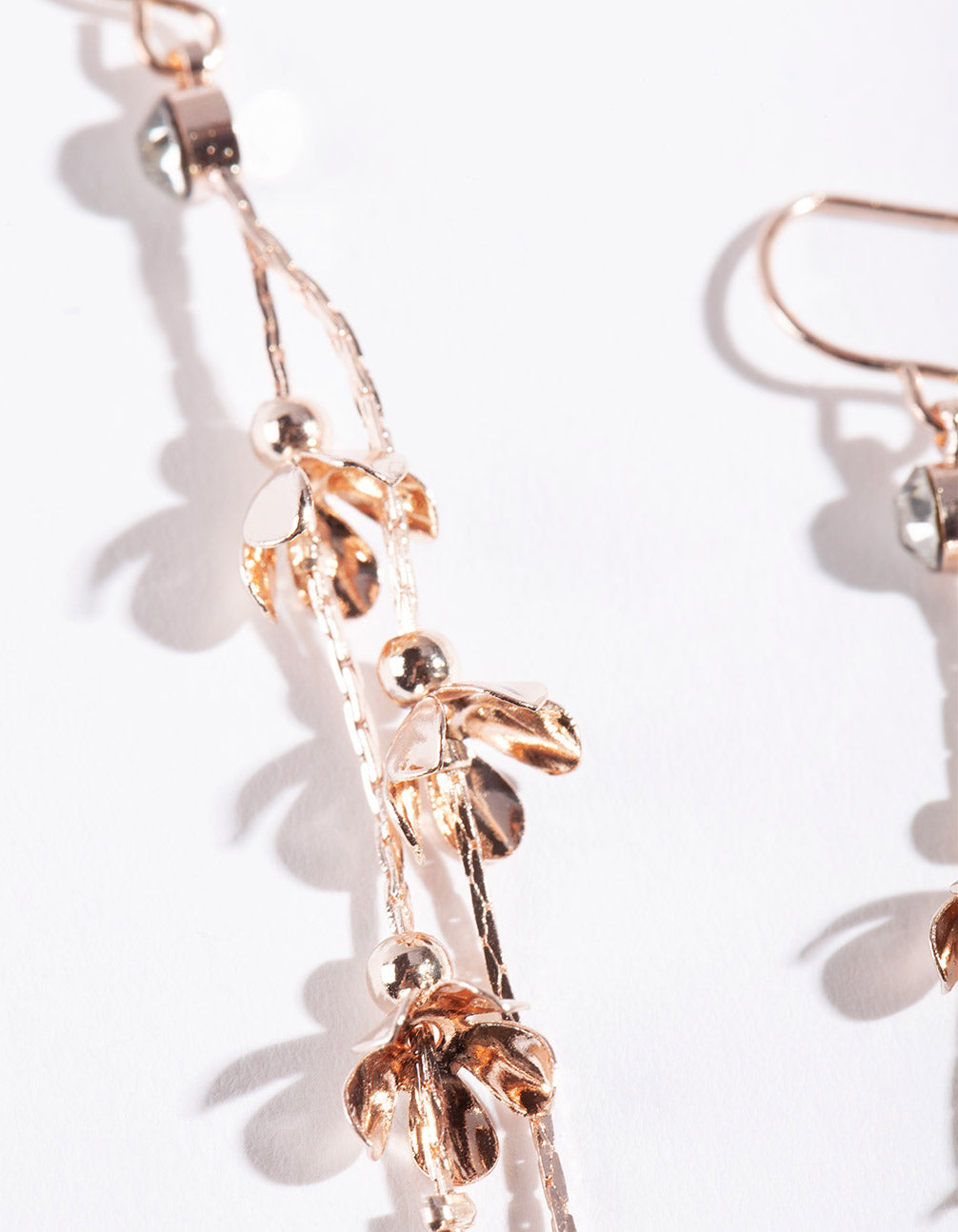 Rose Gold Mini Petal Drop Earrings