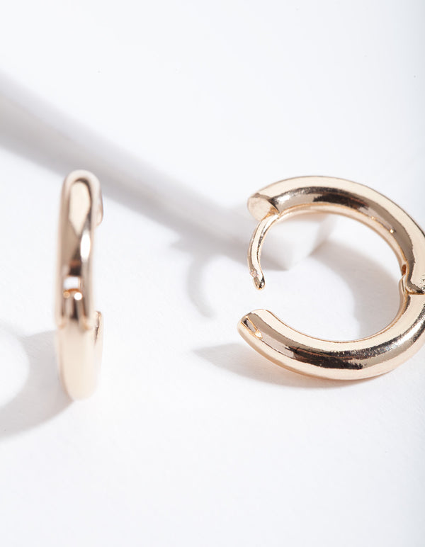 Gold 20mm Small Polished Hoop Earrings