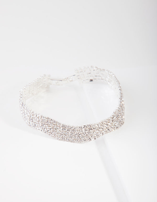 Silver 5 Row Cupchain Bracelet