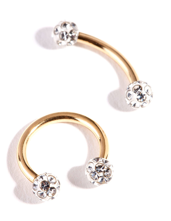 Surgical Steel Gold Horseshoe Earring Pack