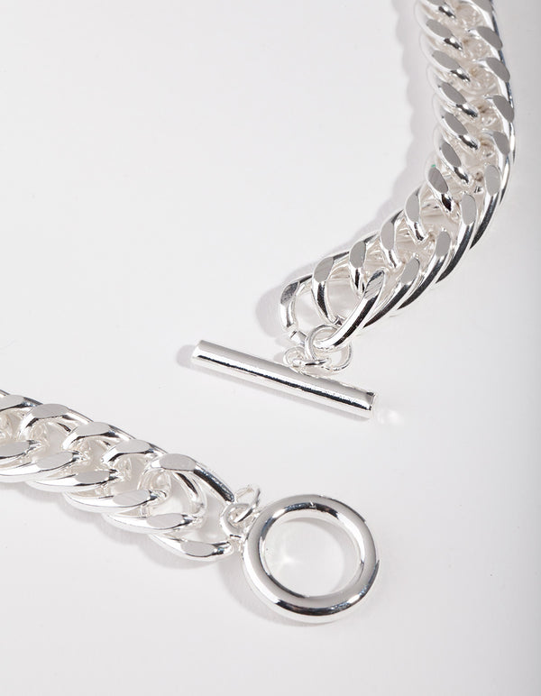 Silver Plated Curb Chain Necklace
