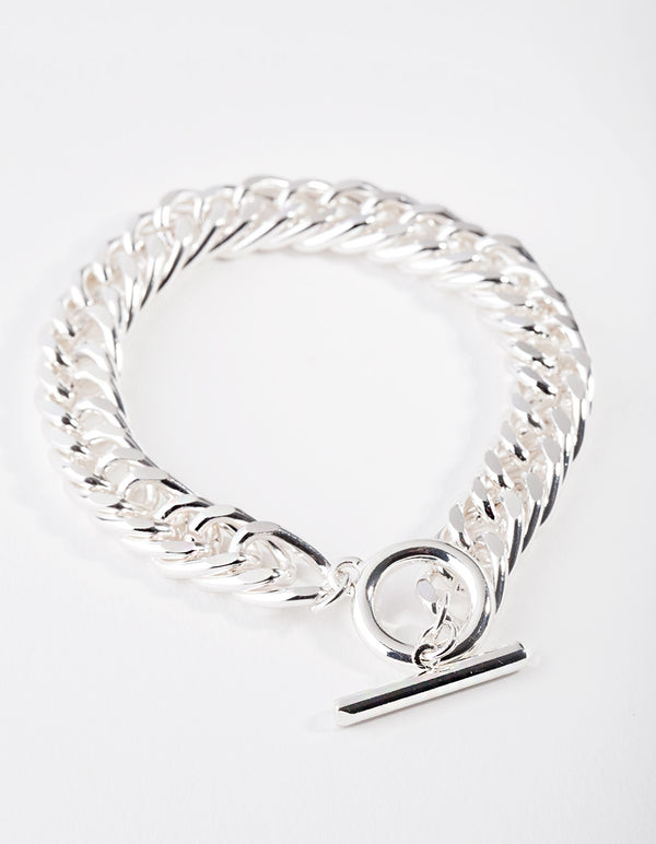 Silver Plated Flat Chain Bracelet