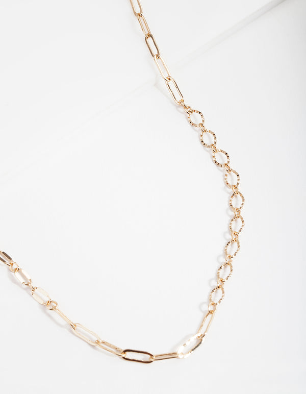 Gold Plated 65cm Fine Multi Link Necklace