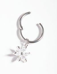 Surgical Steel Cubic Zirconia Flower Charm Clicker - link has visual effect only