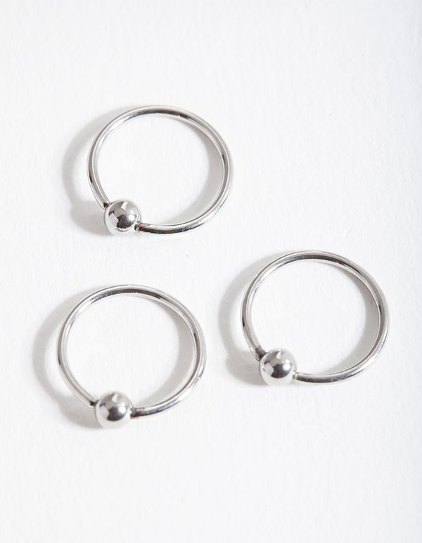 Surgical Steel Circle Bead Hoop Earring Pack