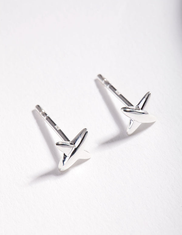 Sterling Silver Cross Stud Earrings