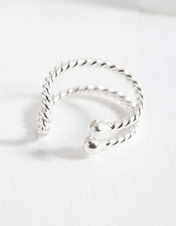 Sterling Silver Rope Ear Cuff