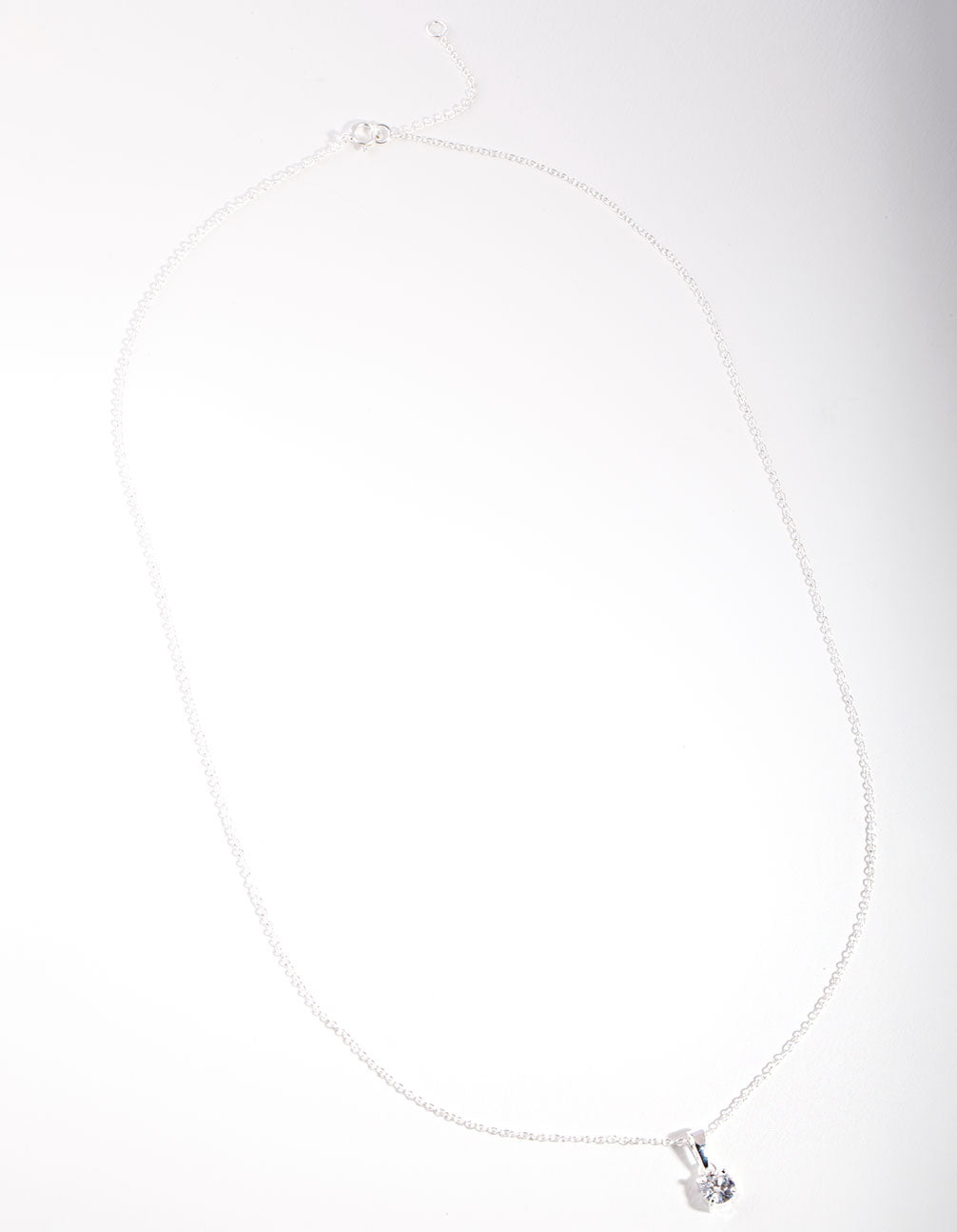 Sterling Silver Cubic Zirconia 1/2 Carat Bale Necklace