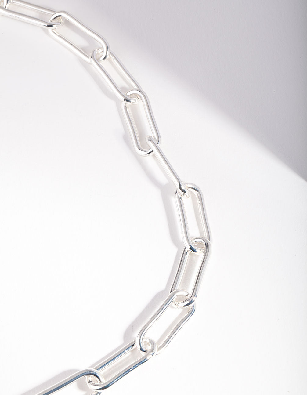 Silver Rectangle Chain Link Necklace