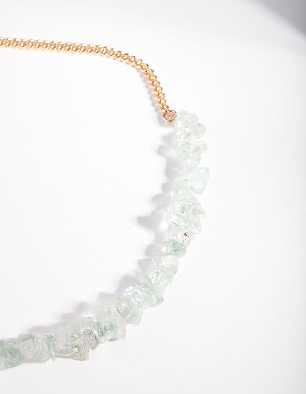 Gold Blue Rough Jade Stone Anklet