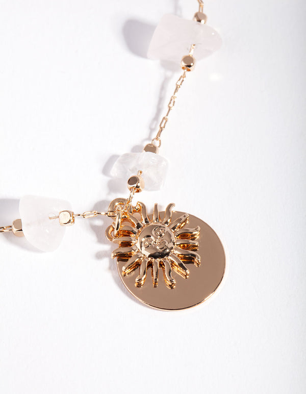 Gold Sun Rose Quartz Choker Pack