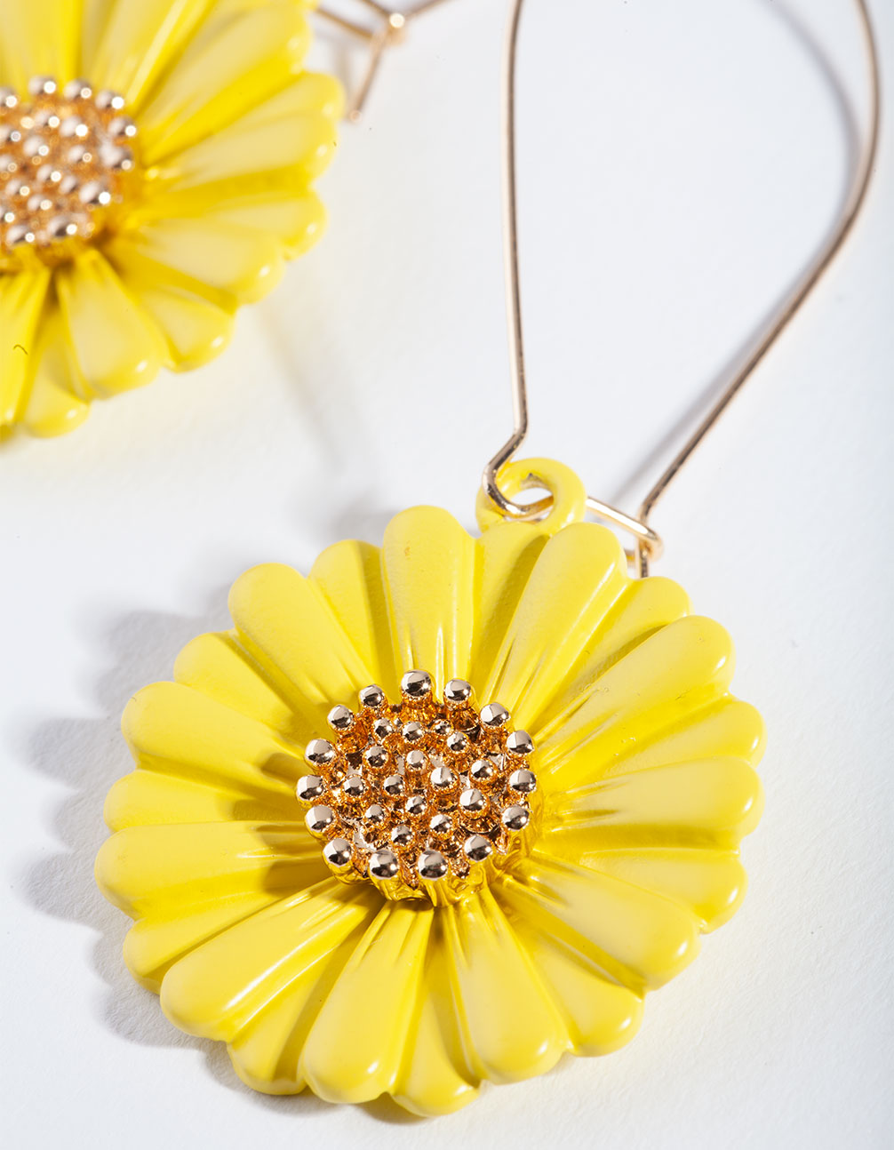Gold Yellow Bright Daisy Earrings