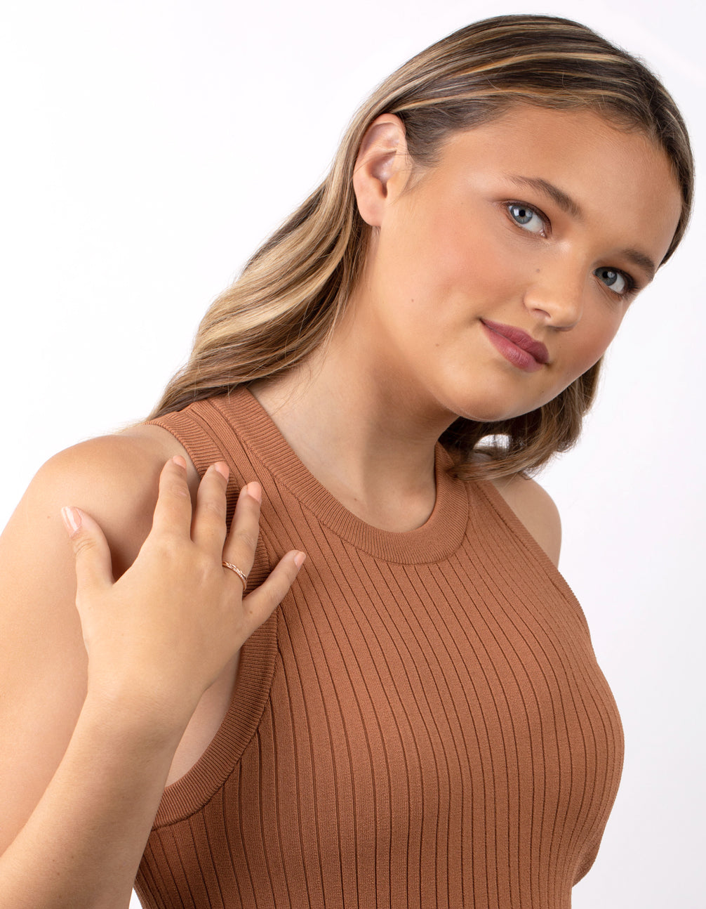 Rose Gold Twist & Diamante Ring Pack