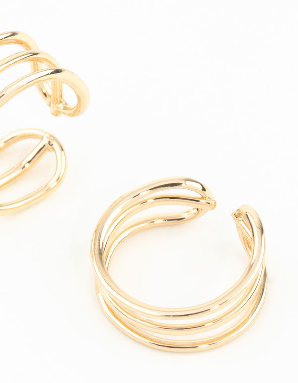 Gold Triple Line Ear Cuff Pack