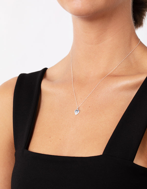 Sterling Silver Starburt Heart Necklace